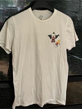 2/20$ The Simpsons Krusty the Clown&Bart Simpson Cotton Crewneck Tee in White